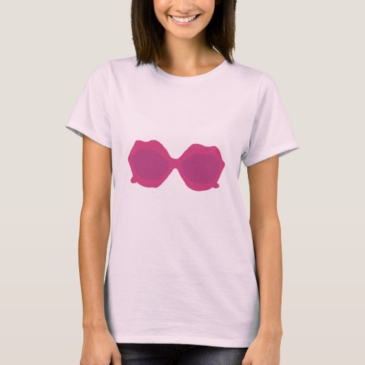Roze Fancy zonnebril T-shirt (Voorkant)
