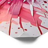 Roze Fantasie Abstract Acryl Kunst Poster (Hoek)