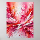 Roze Fantasie Abstract Acryl Kunst Poster (Voorkant)