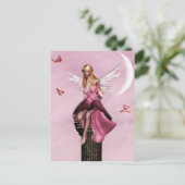 Roze fantasie-briefkaart briefkaart (Staand voorkant)