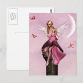 Roze fantasie-briefkaart briefkaart (Voorkant / Achterkant)