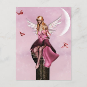 Roze fantasie-briefkaart briefkaart