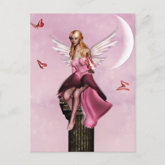 Roze fantasie-briefkaart briefkaart (Voorkant)