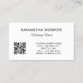Roze Fantasie Monogram QR Code Visitekaartje (Achterkant)