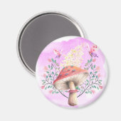 Roze Fantasie Tuin Print Magneet (Voorkant / Achterkant)
