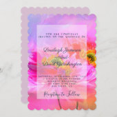 Roze fantasie-uitnodiging kaart (Voorkant / Achterkant)