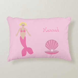 Roze Fantasie Zeemeermin Aangepaste Naam Accent Kussen