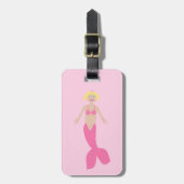 Roze Fantasie Zeemeermin Aangepaste Naam Bagagelabel (Voorkant verticaal)