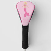  Roze Fantasie Zeemeermin Aangepaste Naam Golfheadcover (Voorkant)