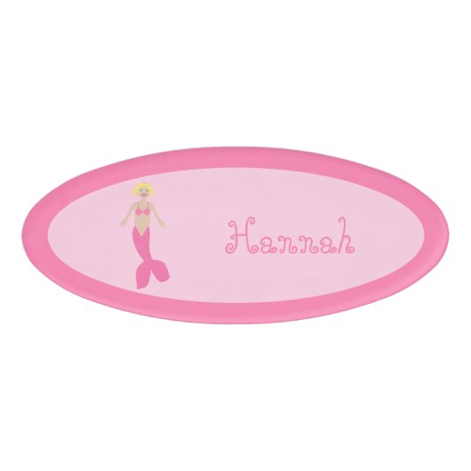  Roze Fantasie Zeemeermin Aangepaste Naam Naambadge (Voorkant)