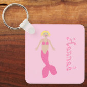  Roze Fantasie Zeemeermin Aangepaste Naam Sleutelhanger (Voorkant)
