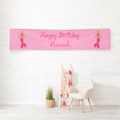 roze fantasie zeemeermin aangepaste verjaardag spandoek (Insitu)