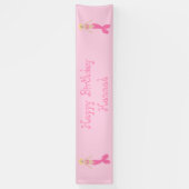 roze fantasie zeemeermin aangepaste verjaardag spandoek (Verticaal)