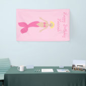roze fantasie zeemeermin aangepaste verjaardag spandoek (Beurs)
