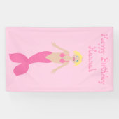 roze fantasie zeemeermin aangepaste verjaardag spandoek (Horizontaal)