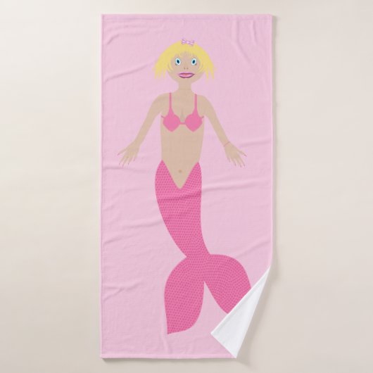 roze fantasie zeemeermin badhanddoek (Badhanddoek)
