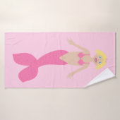 roze fantasie zeemeermin badhanddoek (Badhanddoek)