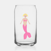 roze fantasie zeemeermin blikvorm glas (Voorkant)