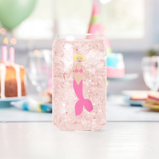 roze fantasie zeemeermin blikvorm glas (Insitu (Verjaardag))
