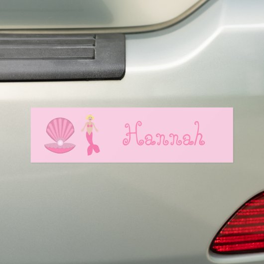  roze fantasie zeemeermin bumpersticker (Op auto)