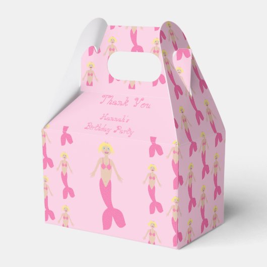 Roze Fantasie Zeemeermin Custom Bedankdoosjes (Voorkant Zijde)