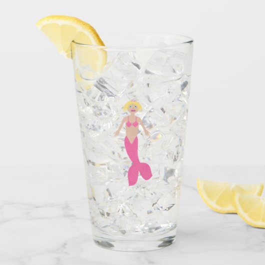 Roze Fantasie Zeemeermin Custom Glas (Voorkant ijs)