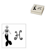 Roze Fantasie Zeemeermin Custom Monogrammed Rubberstempel (Gestempeld)