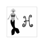 Roze Fantasie Zeemeermin Custom Monogrammed Rubberstempel (Afrduk)