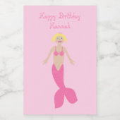 Roze Fantasie Zeemeermin Custom Wijn Etiket (Enkel label)