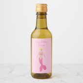 Roze Fantasie Zeemeermin Custom Wijn Etiket (Voorkant)