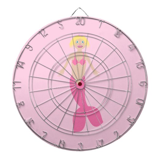 roze fantasie zeemeermin dartbord (Voorkant)