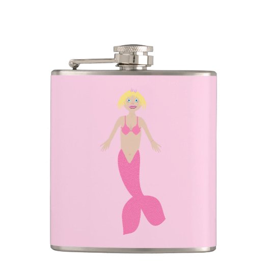 roze fantasie zeemeermin heupfles (Voorkant)