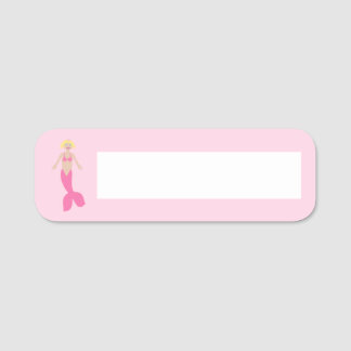 roze fantasie zeemeermin naamplaatje