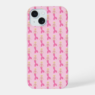 roze fantasie zeemeermin patroon iPhone 15 case
