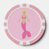 roze fantasie zeemeermin poker chips (Voorkant)