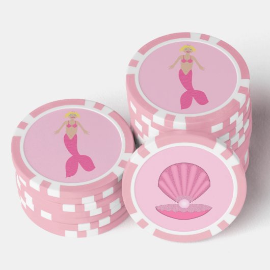 roze fantasie zeemeermin poker chips (Opstapeling)