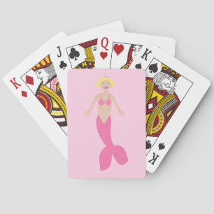 roze fantasie zeemeermin pokerkaarten