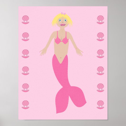 roze fantasie zeemeermin poster (Voorkant)