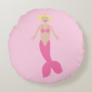  roze fantasie zeemeermin rond kussen