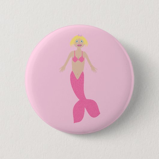 roze fantasie zeemeermin ronde button 5,7 cm (Voorkant)