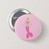 roze fantasie zeemeermin ronde button 5,7 cm (Voorkant /achterkant)