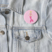 roze fantasie zeemeermin ronde button 5,7 cm (In situ)