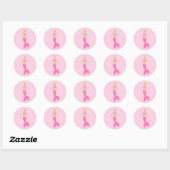 roze fantasie zeemeermin ronde sticker (Vel)