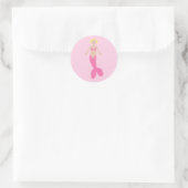 roze fantasie zeemeermin ronde sticker (Tas)