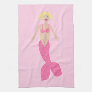 roze fantasie zeemeermin theedoek