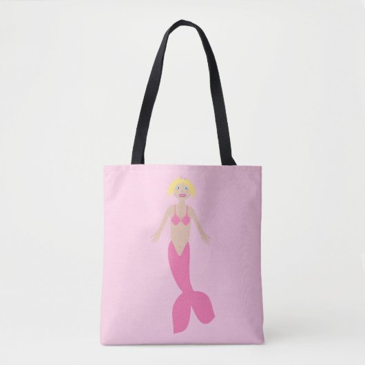  roze fantasie zeemeermin tote bag (Voorkant)