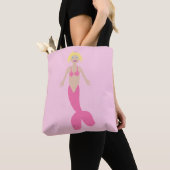  roze fantasie zeemeermin tote bag (Dichtbij)