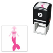  roze fantasie zeemeermin  zelfinktende stempel (In situ)