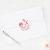 Roze Fantasievolle Handgetekende Cocktail Bachelor Ronde Sticker (Envelop)