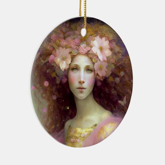 Roze Fantasy Art Keramisch Ornament (Rechts)